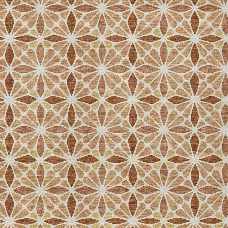 9' X 12' Copper And Gold Geometric Washable Indoor Outdoor Area Rug Homeroots Outdoor