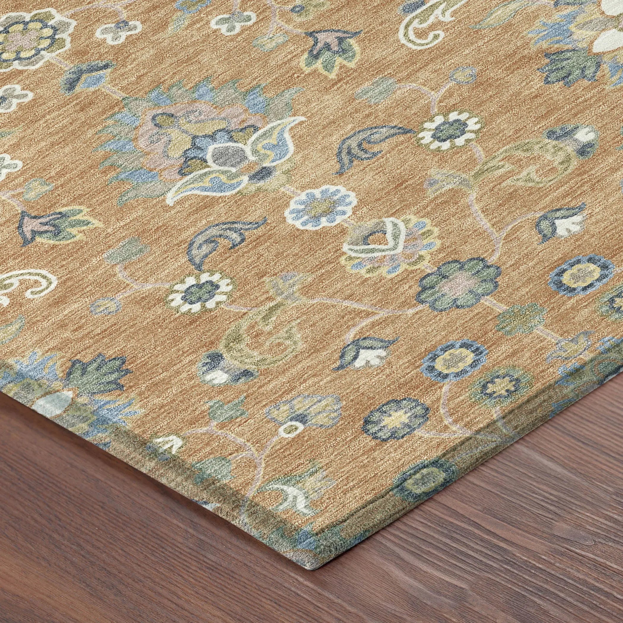 9' X 12' Copper And Green Abstract Washable Indoor Outdoor Area Rug Homeroots Outdoor