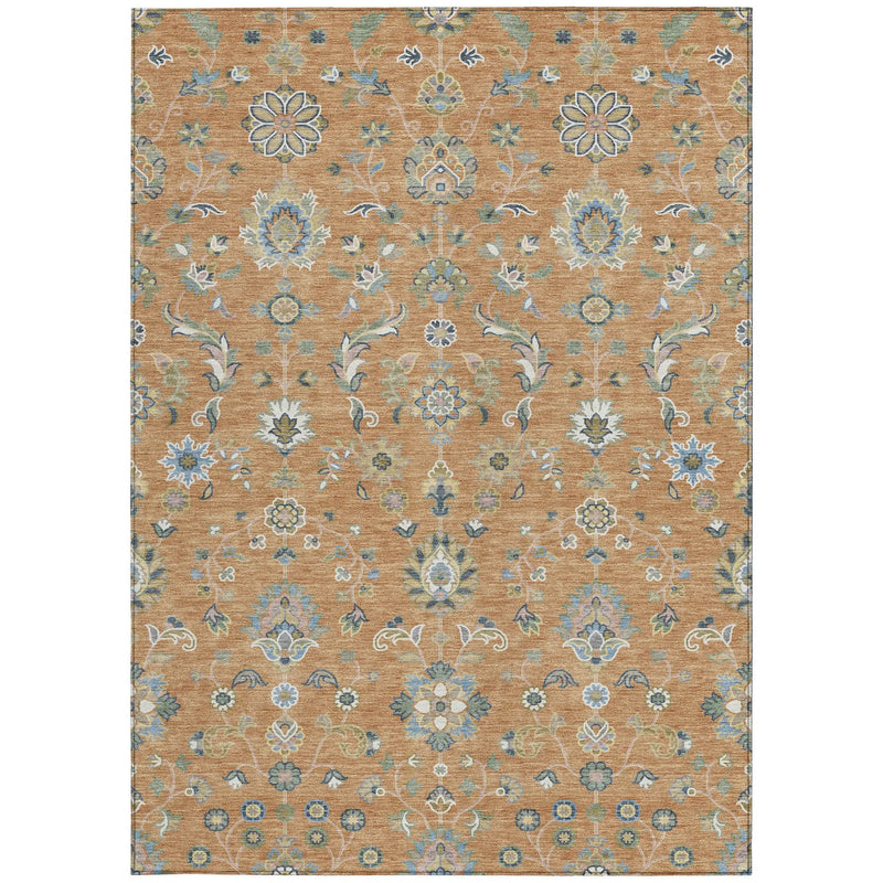 9' X 12' Copper And Green Abstract Washable Indoor Outdoor Area Rug Homeroots Outdoor