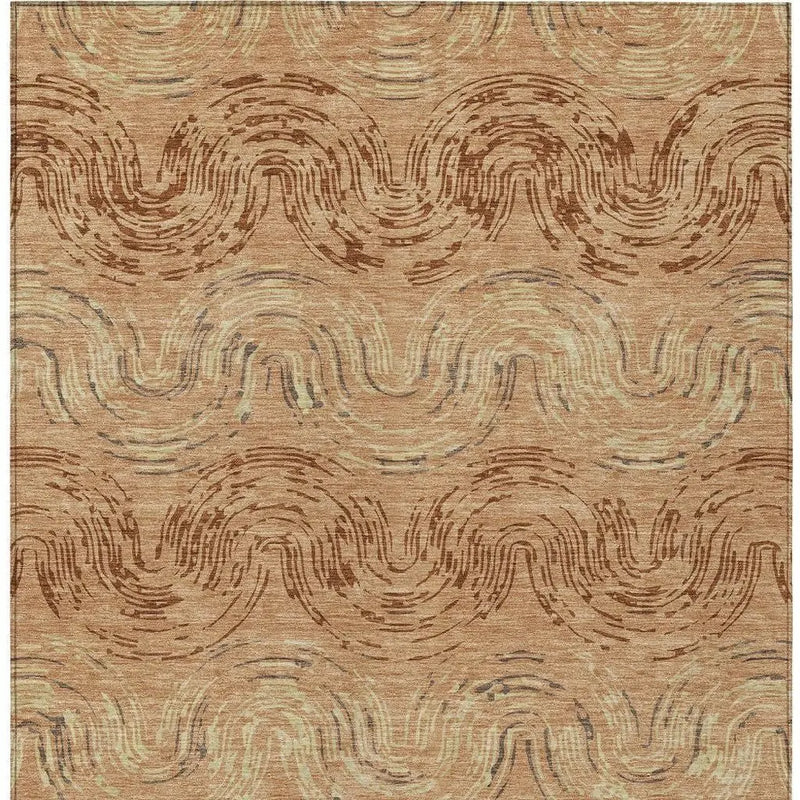 9' X 12' Copper And Orange Abstract Washable Indoor Outdoor Area Rug Homeroots Outdoor