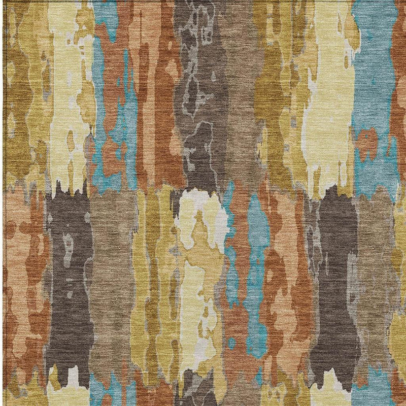 9' X 12' Copper And Orange Abstract Washable Indoor Outdoor Area Rug Homeroots Outdoor