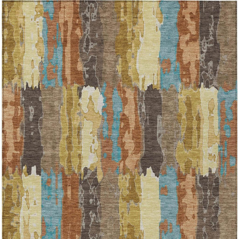 9' X 12' Copper And Orange Abstract Washable Indoor Outdoor Area Rug Homeroots Outdoor