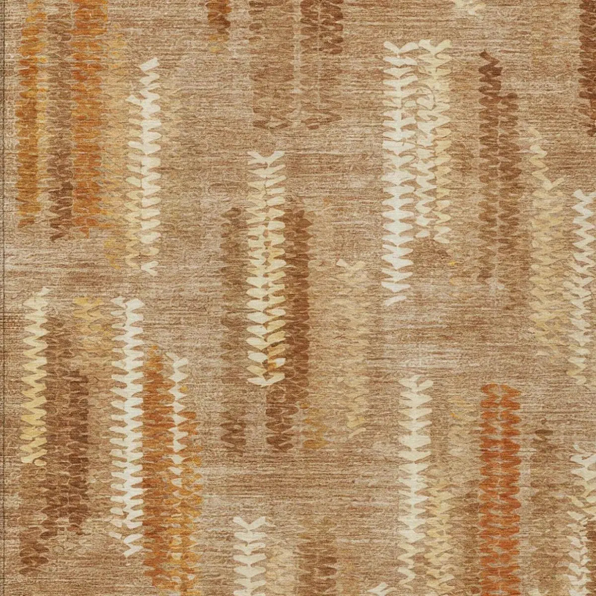 9' X 12' Copper And Orange Abstract Washable Indoor Outdoor Area Rug Homeroots Outdoor