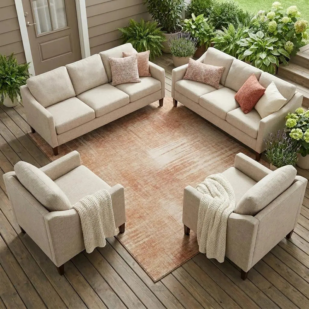 9' X 12' Copper And Orange Abstract Washable Indoor Outdoor Area Rug Homeroots Outdoor