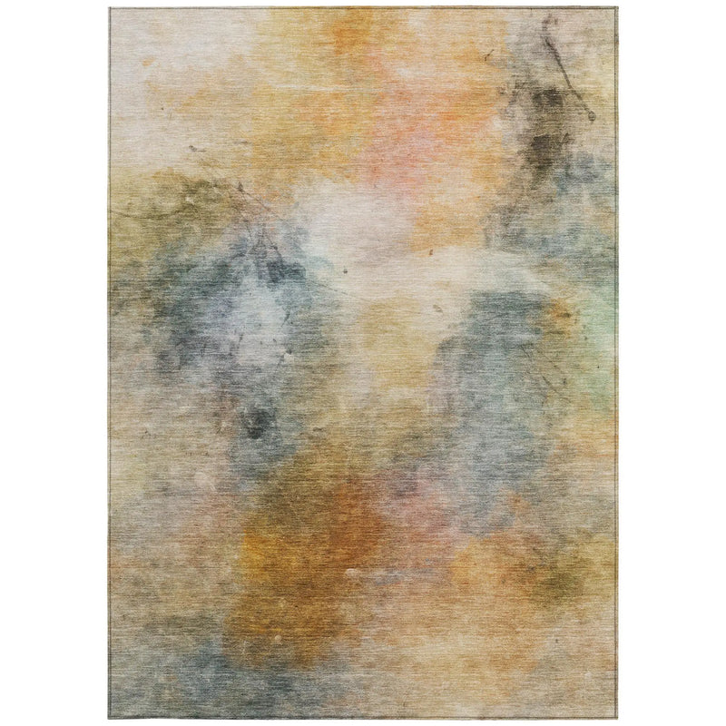 9' X 12' Copper And Orange Abstract Washable Indoor Outdoor Area Rug Homeroots Outdoor