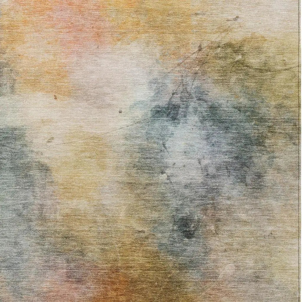 9' X 12' Copper And Orange Abstract Washable Indoor Outdoor Area Rug Homeroots Outdoor