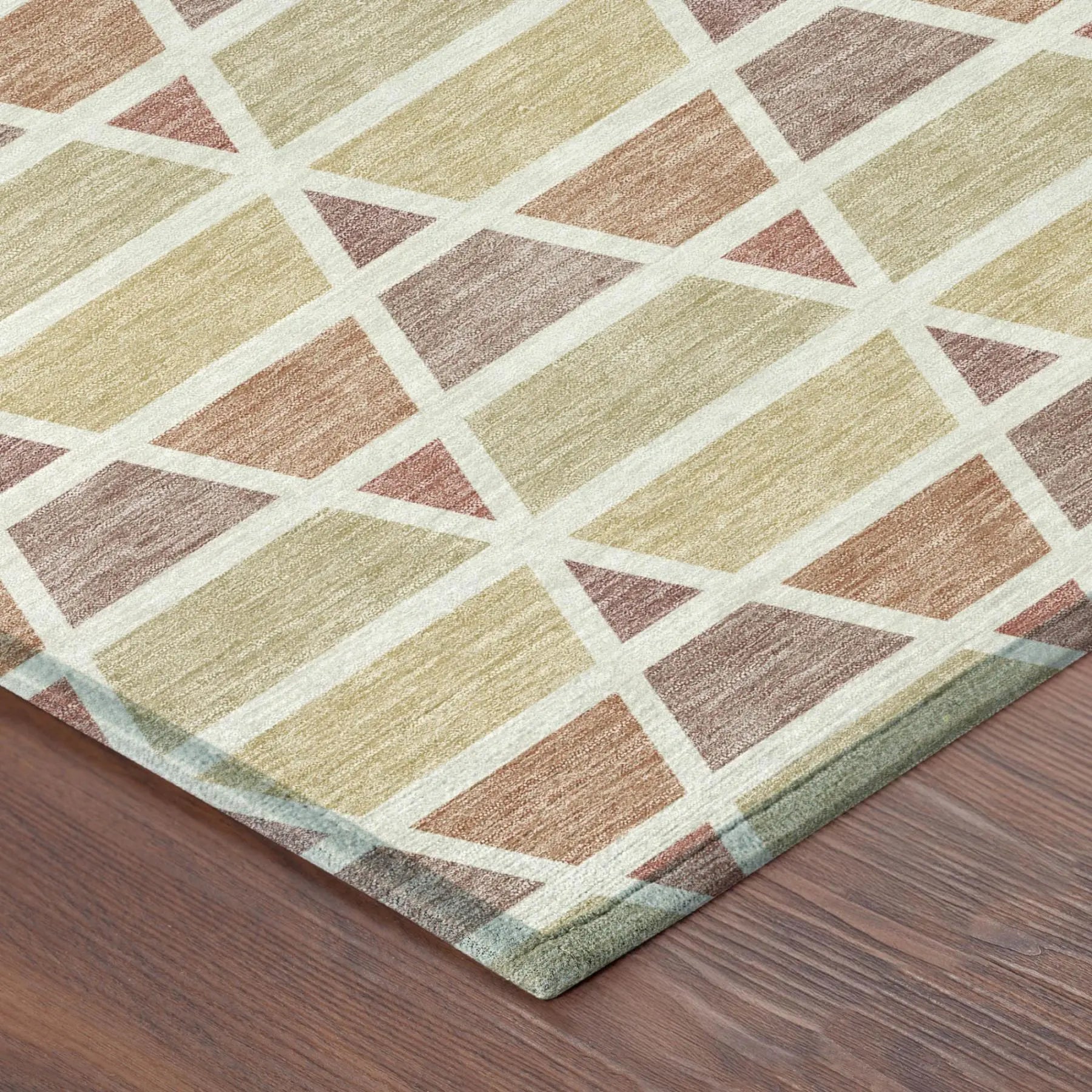 9' X 12' Copper And Orange Geometric Washable Indoor Outdoor Area Rug Homeroots Outdoor