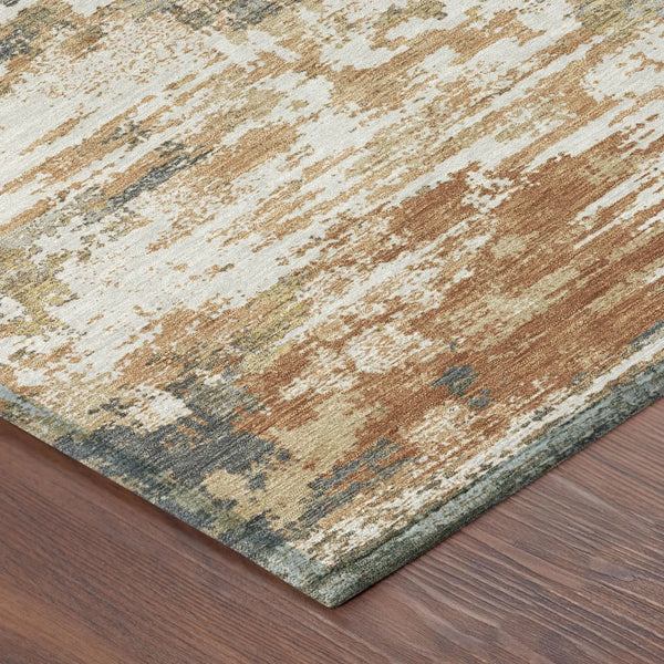 9' X 12' Copper And Orange Medallion Washable Indoor Outdoor Area Rug Homeroots Outdoor