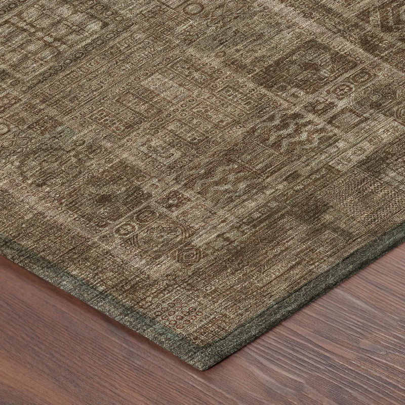 9' X 12' Copper And Orange Oriental Washable Indoor Outdoor Area Rug Homeroots Outdoor
