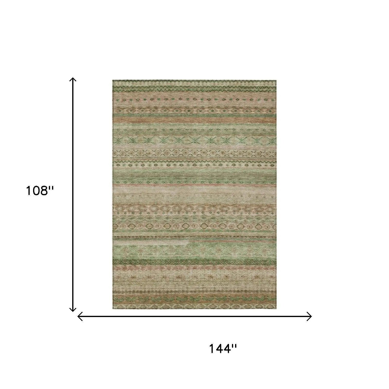 9' X 12' Copper And Orange Striped Washable Indoor Outdoor Area Rug Homeroots Outdoor
