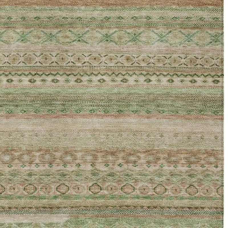 9' X 12' Copper And Orange Striped Washable Indoor Outdoor Area Rug Homeroots Outdoor