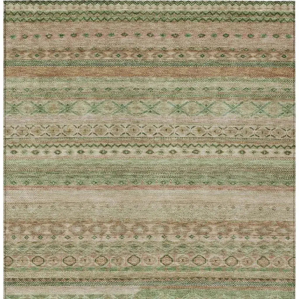 9' X 12' Copper And Orange Striped Washable Indoor Outdoor Area Rug Homeroots Outdoor