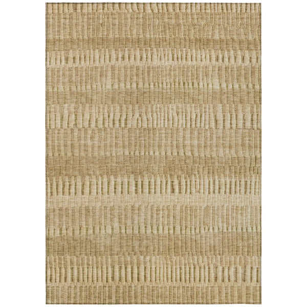 9' X 12' Copper And Orange Striped Washable Indoor Outdoor Area Rug Homeroots Outdoor