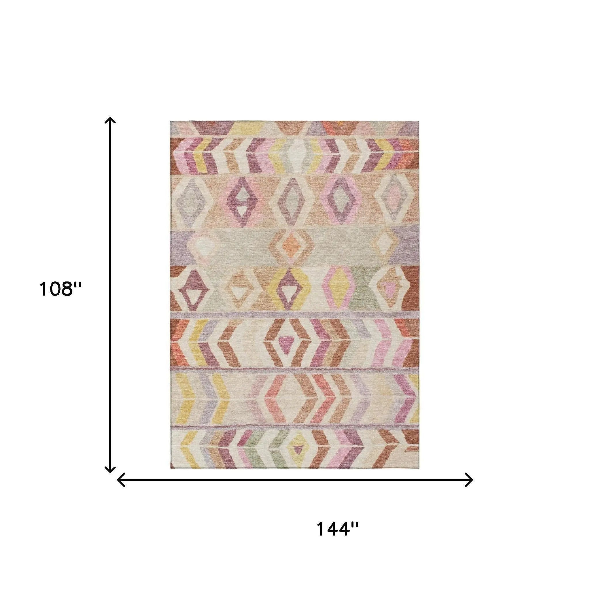 9' X 12' Copper And Orange Tribal Washable Indoor Outdoor Area Rug Homeroots Outdoor