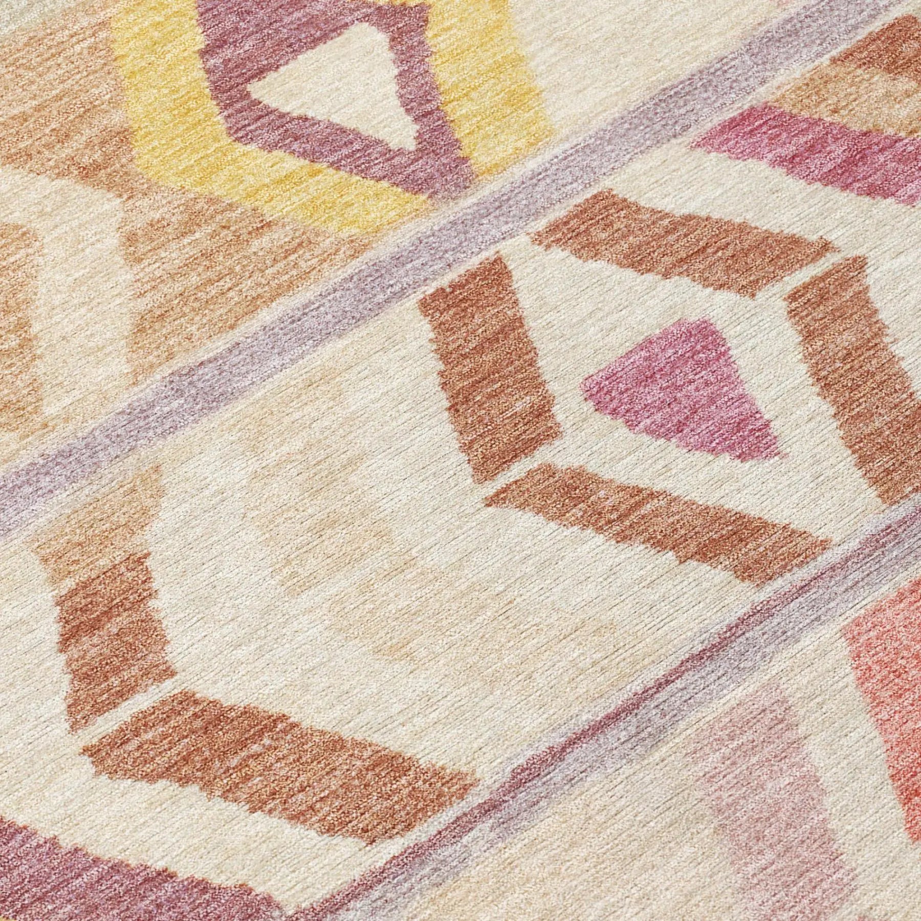 9' X 12' Copper And Orange Tribal Washable Indoor Outdoor Area Rug Homeroots Outdoor