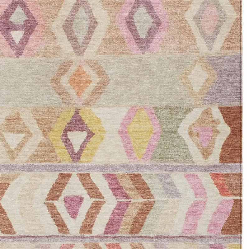 9' X 12' Copper And Orange Tribal Washable Indoor Outdoor Area Rug Homeroots Outdoor