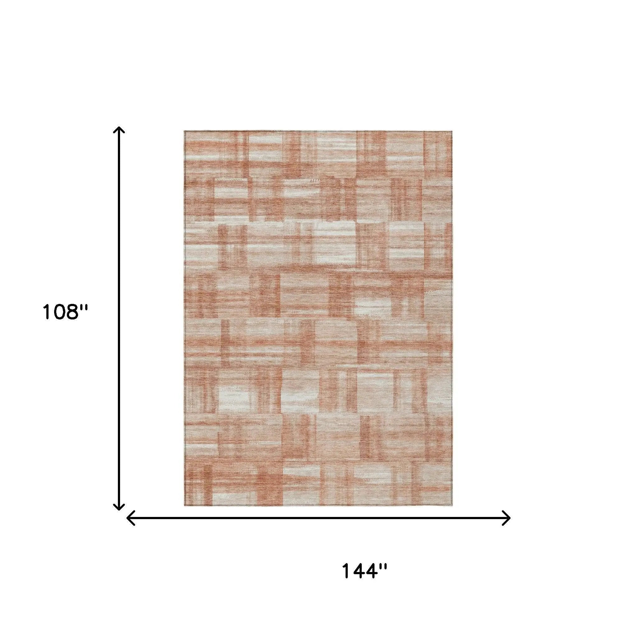9' X 12' Copper And Salmon Striped Washable Indoor Outdoor Area Rug Homeroots Outdoor