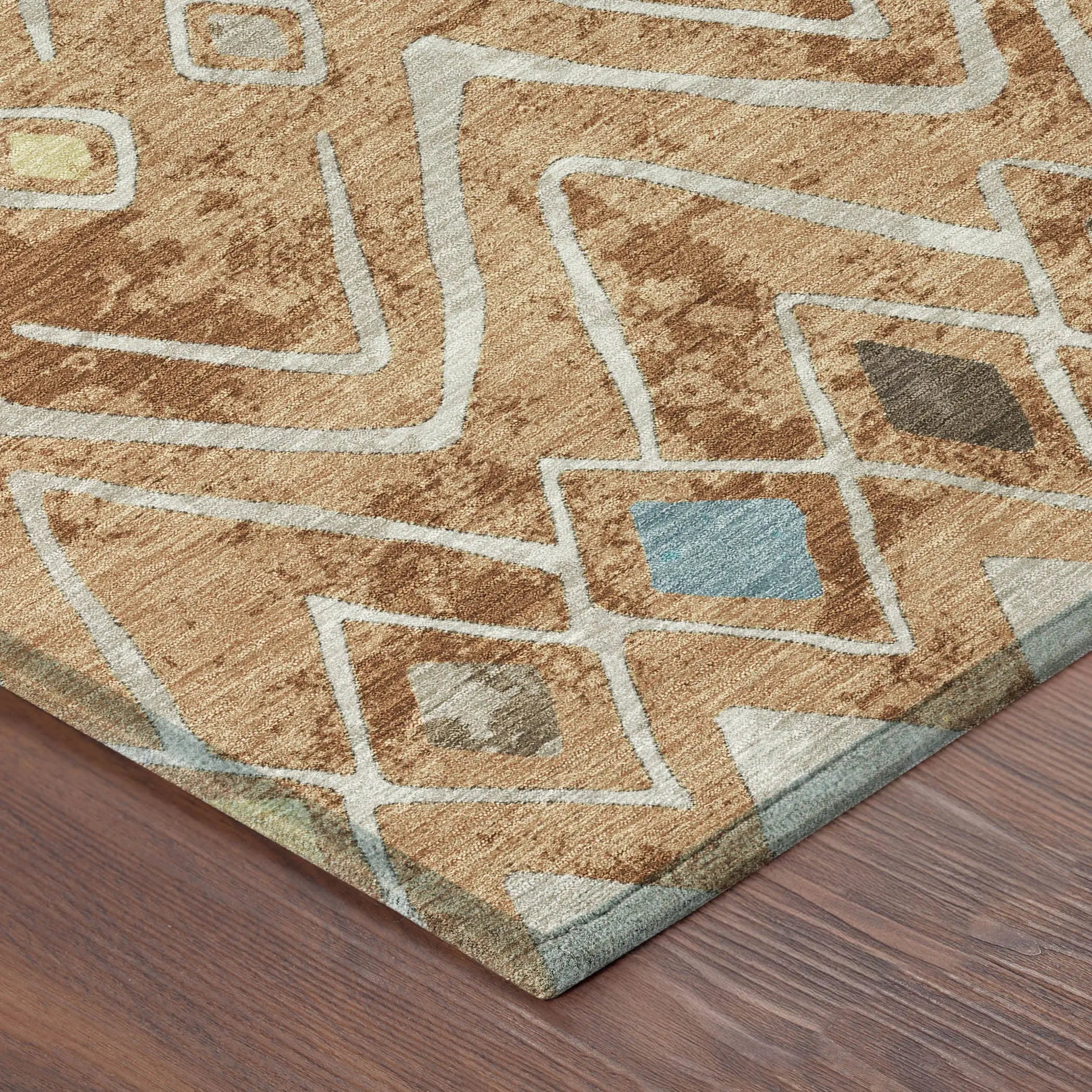 9' X 12' Copper And Taupe Geometric Washable Indoor Outdoor Area Rug Homeroots Outdoor