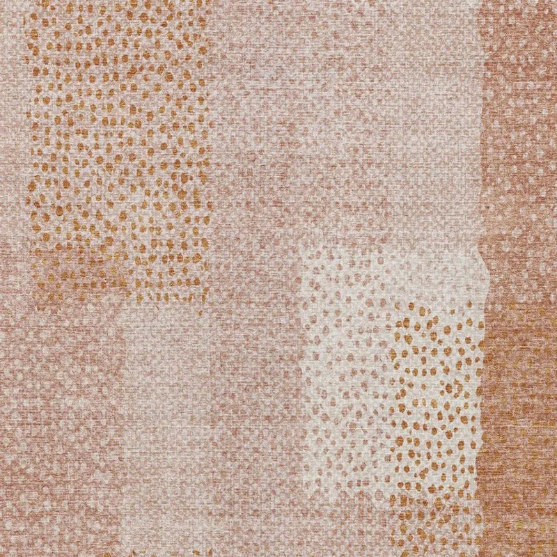 9' X 12' Coral And Orange Abstract Washable Indoor Outdoor Area Rug Homeroots Outdoor