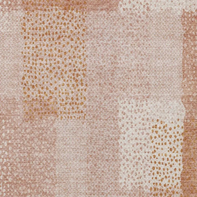 9' X 12' Coral And Orange Abstract Washable Indoor Outdoor Area Rug Homeroots Outdoor
