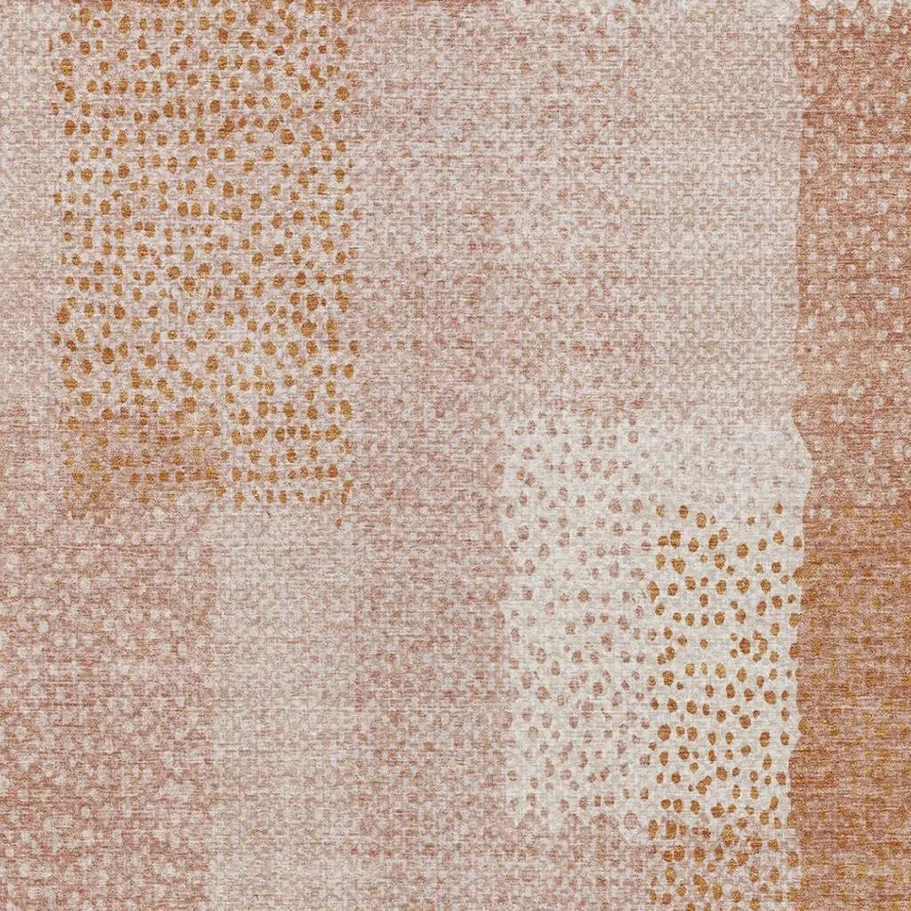 9' X 12' Coral And Orange Abstract Washable Indoor Outdoor Area Rug Homeroots Outdoor