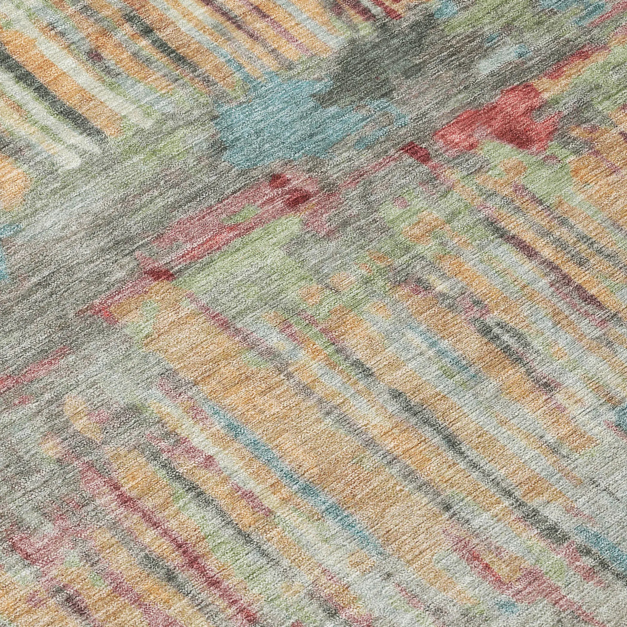 9' X 12' Coral And Sage Abstract Washable Indoor Outdoor Area Rug Homeroots Outdoor