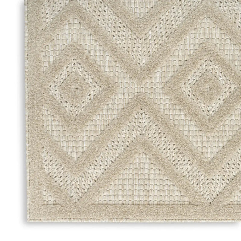 9' X 12' Cream And Beige Geometric Indoor Outdoor Area Rug Homeroots Outdoor