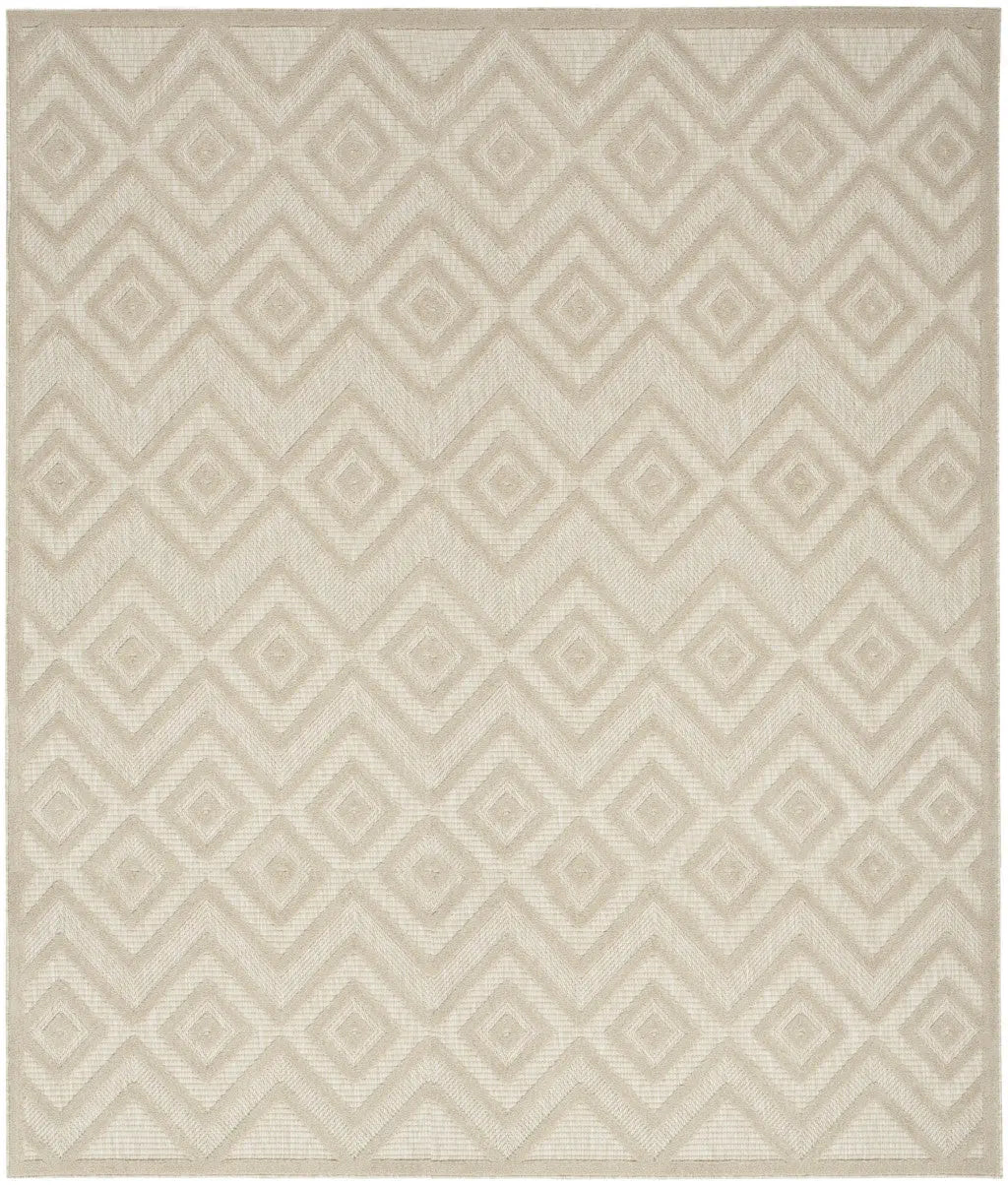 9' X 12' Cream And Beige Geometric Indoor Outdoor Area Rug Homeroots Outdoor