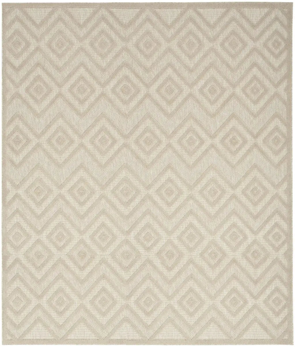 9' X 12' Cream And Beige Geometric Indoor Outdoor Area Rug Homeroots Outdoor