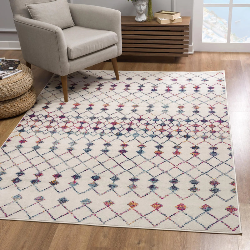 9' X 12' Cream And Blue Abstract Area Rug Homeroots Home Decor