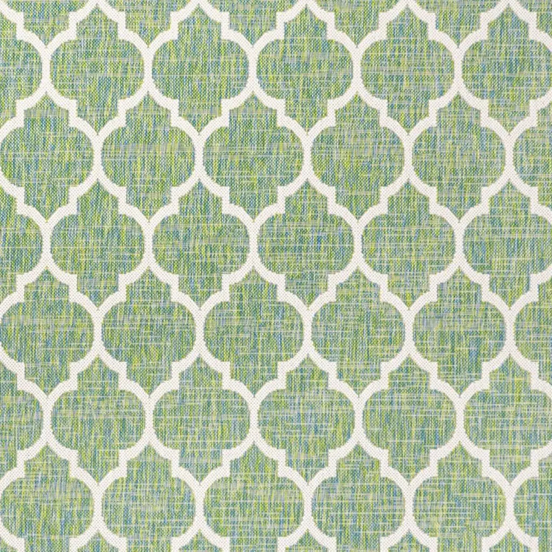 9' X 12' Cream And Green Geometric Indoor Outdoor Area Rug Homeroots Outdoor