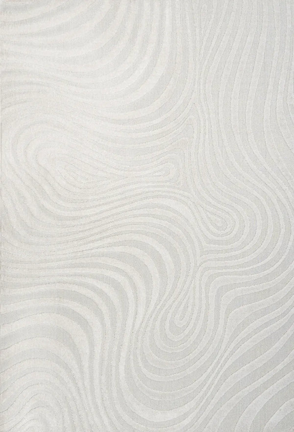 9' X 12' Cream And Ivory Abstract Indoor Outdoor Area Rug Homeroots Outdoor