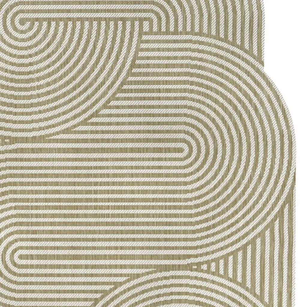 9' X 12' Cream And Natural Abstract Indoor Outdoor Area Rug Homeroots Outdoor