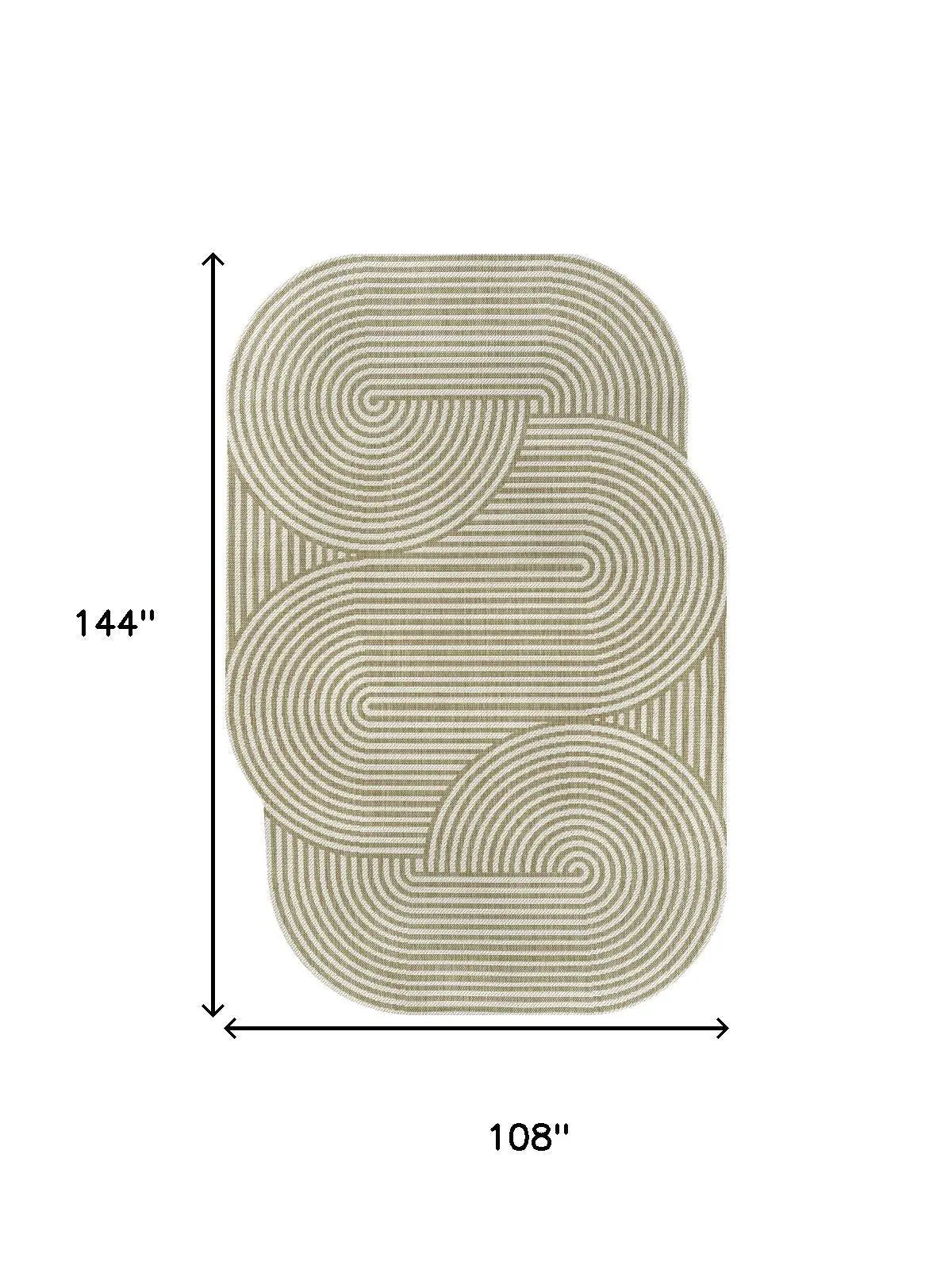 9' X 12' Cream And Natural Abstract Indoor Outdoor Area Rug Homeroots Outdoor