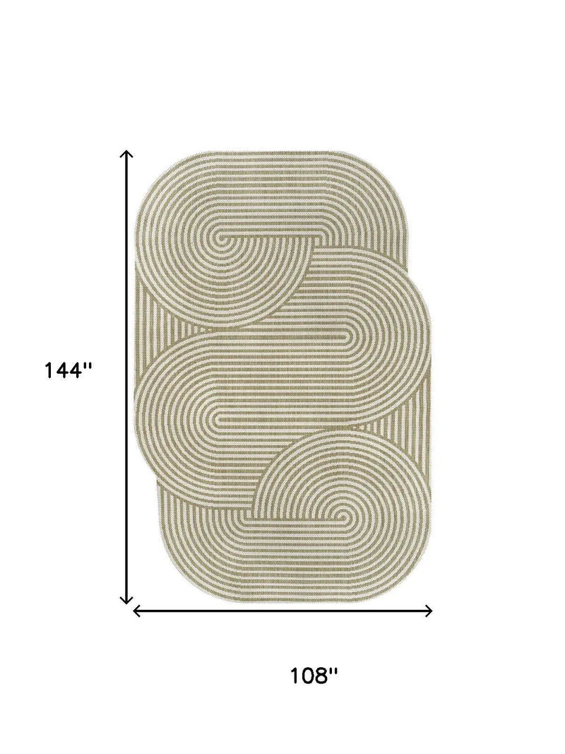 9' X 12' Cream And Natural Abstract Indoor Outdoor Area Rug Homeroots Outdoor