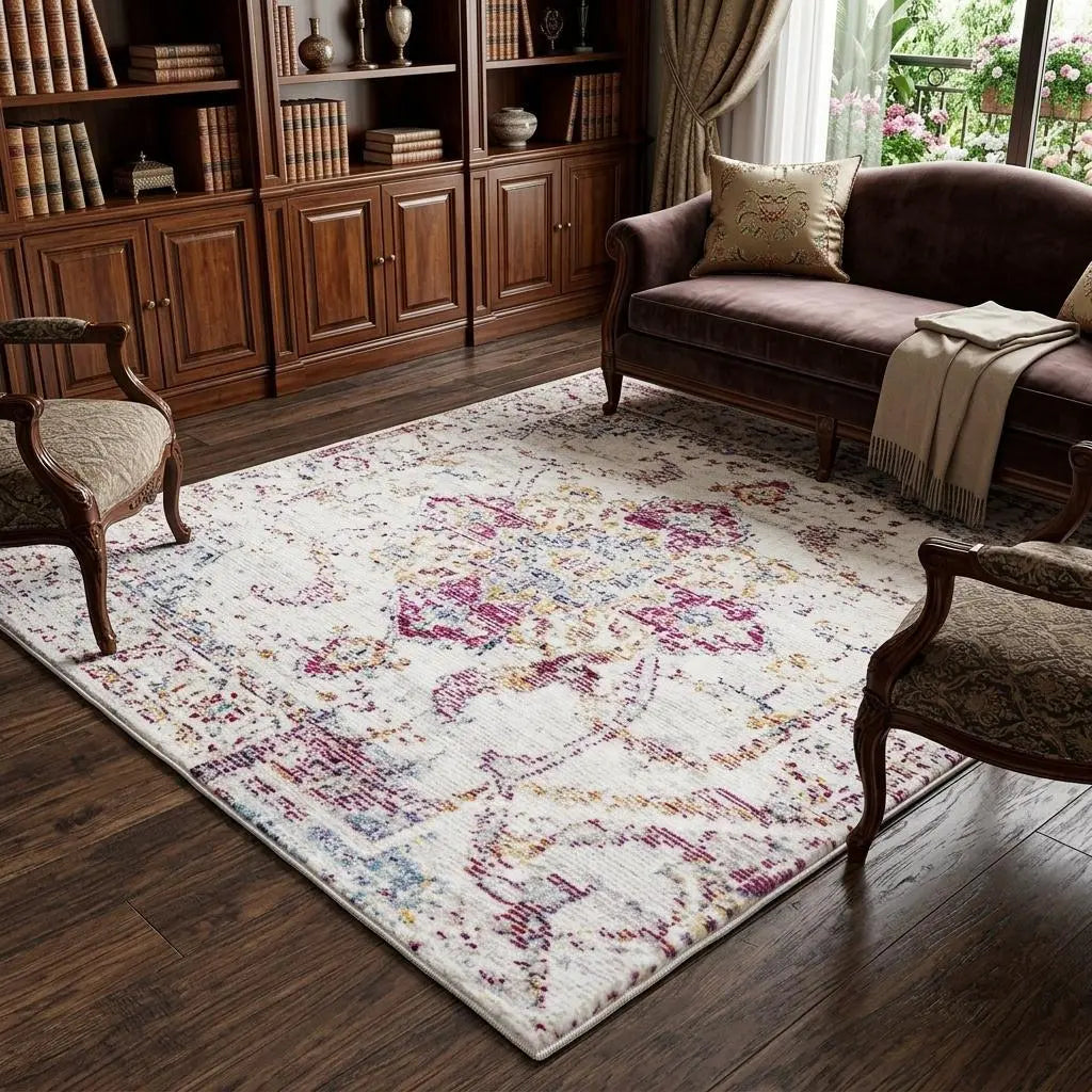 9' X 12' Cream Blue Rust And Gold Oriental Area Rug Homeroots Home Decor