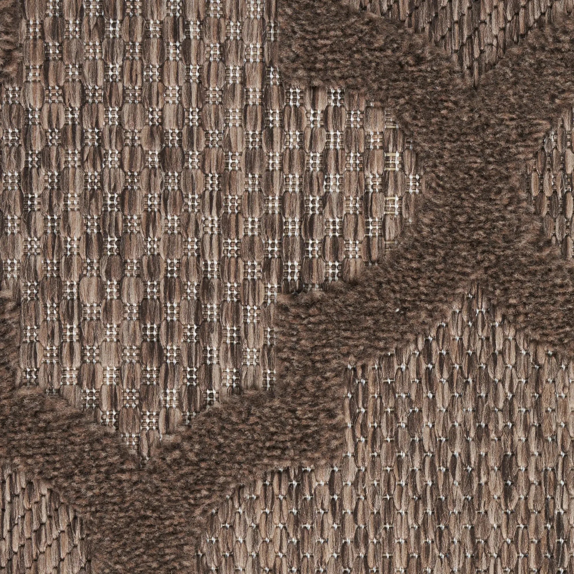 9' X 12' Dark Brown And Light Brown Trellis Indoor Outdoor Area Rug Homeroots Outdoor