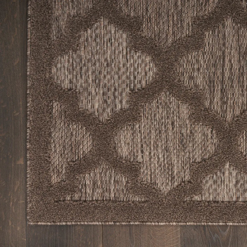 9' X 12' Dark Brown And Light Brown Trellis Indoor Outdoor Area Rug Homeroots Outdoor