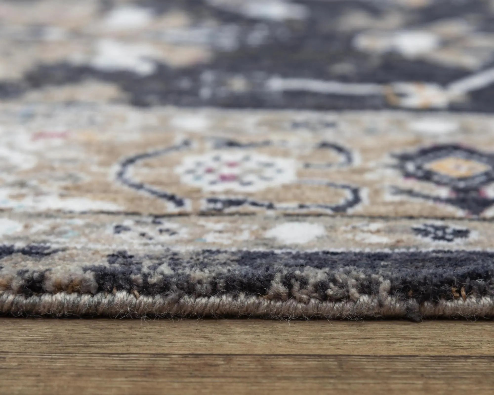 9' X 12' Dark Gray Blue Red Orange And Ivory Medallion Hand Carved Handmade Area Rug Homeroots Home Decor