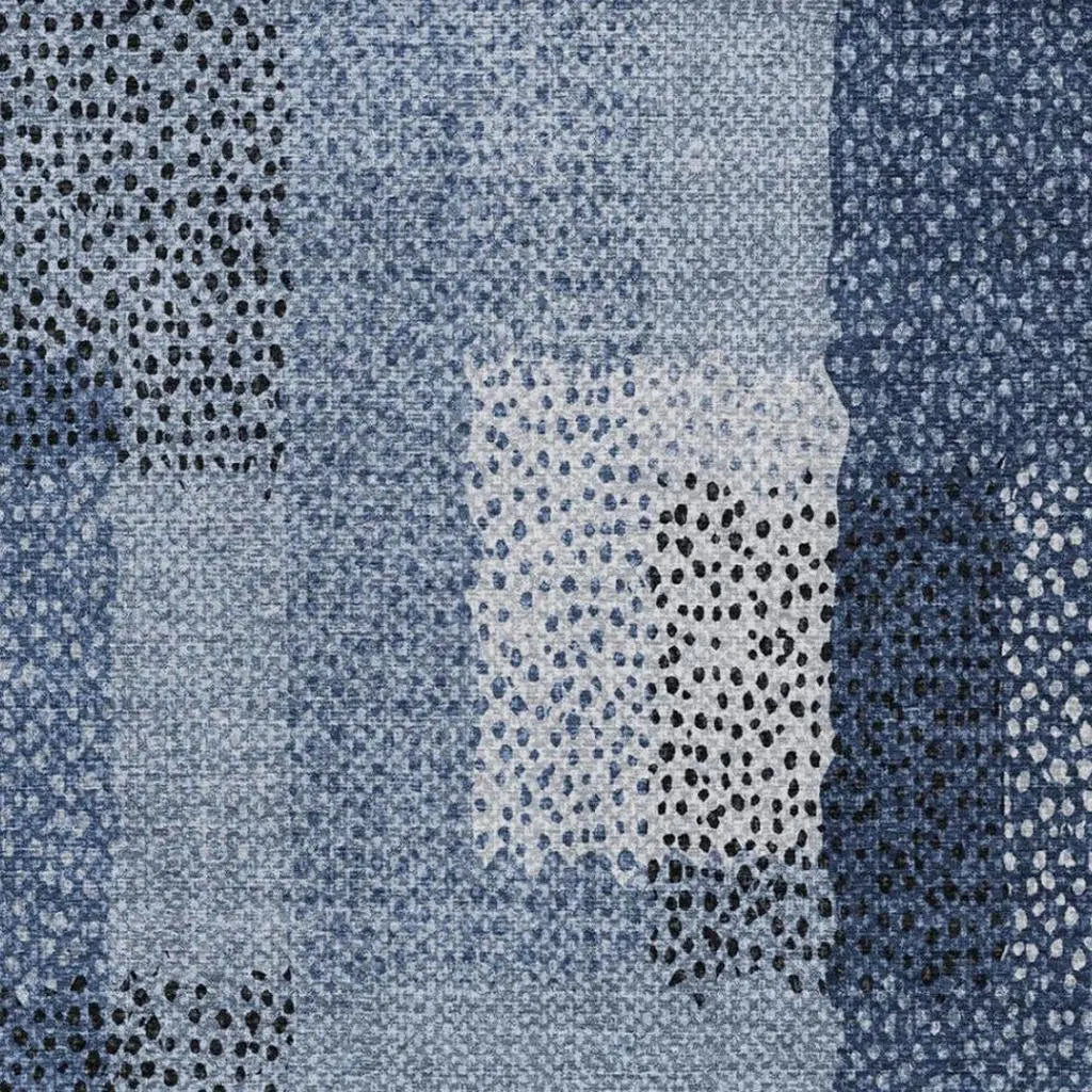 9' X 12' Denim Blue And Blue Abstract Washable Indoor Outdoor Area Rug Homeroots Outdoor