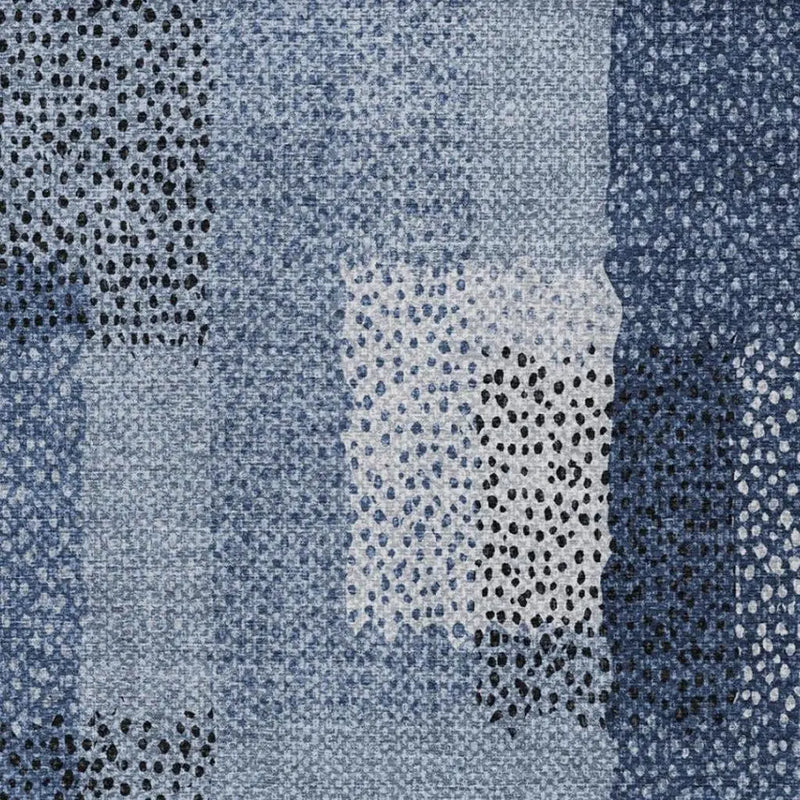 9' X 12' Denim Blue And Blue Abstract Washable Indoor Outdoor Area Rug Homeroots Outdoor