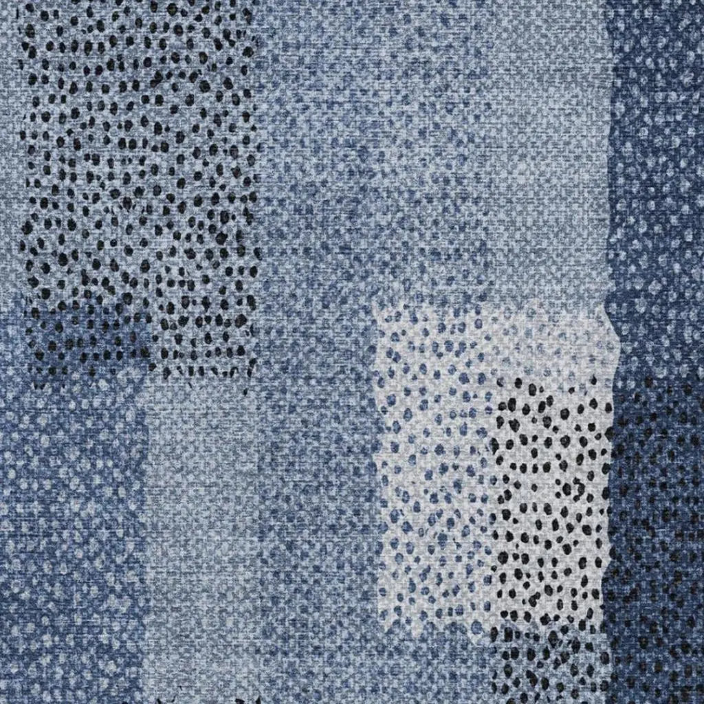 9' X 12' Denim Blue And Blue Abstract Washable Indoor Outdoor Area Rug Homeroots Outdoor