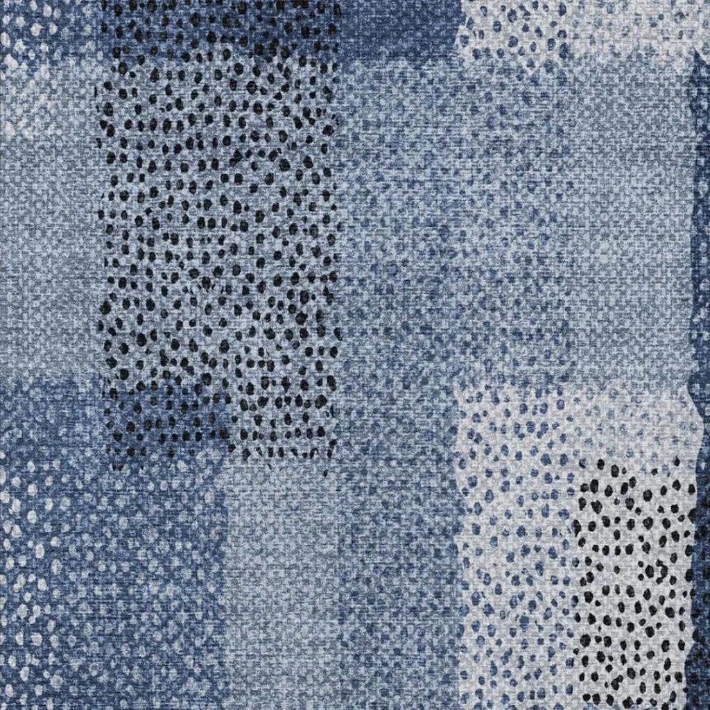 9' X 12' Denim Blue And Blue Abstract Washable Indoor Outdoor Area Rug Homeroots Outdoor