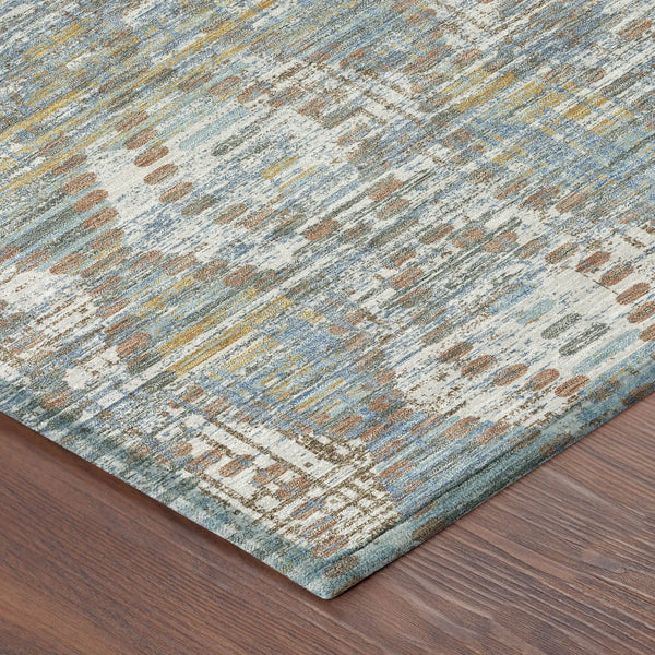 9' X 12' Denim Blue And Blue Floral Medallion Washable Indoor Outdoor Area Rug Homeroots Outdoor