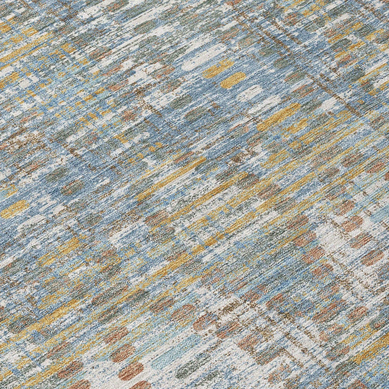 9' X 12' Denim Blue And Blue Floral Medallion Washable Indoor Outdoor Area Rug Homeroots Outdoor