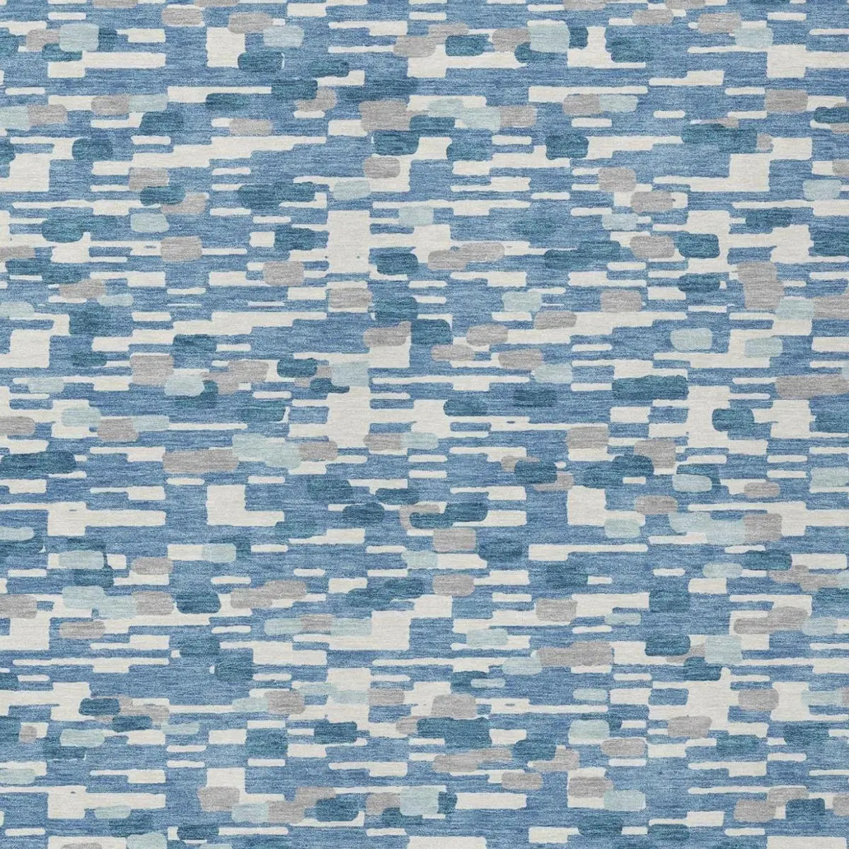 9' X 12' Denim Blue And Blue Geometric Washable Indoor Outdoor Area Rug Homeroots Outdoor