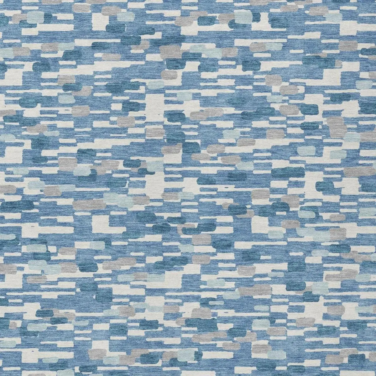 9' X 12' Denim Blue And Blue Geometric Washable Indoor Outdoor Area Rug Homeroots Outdoor