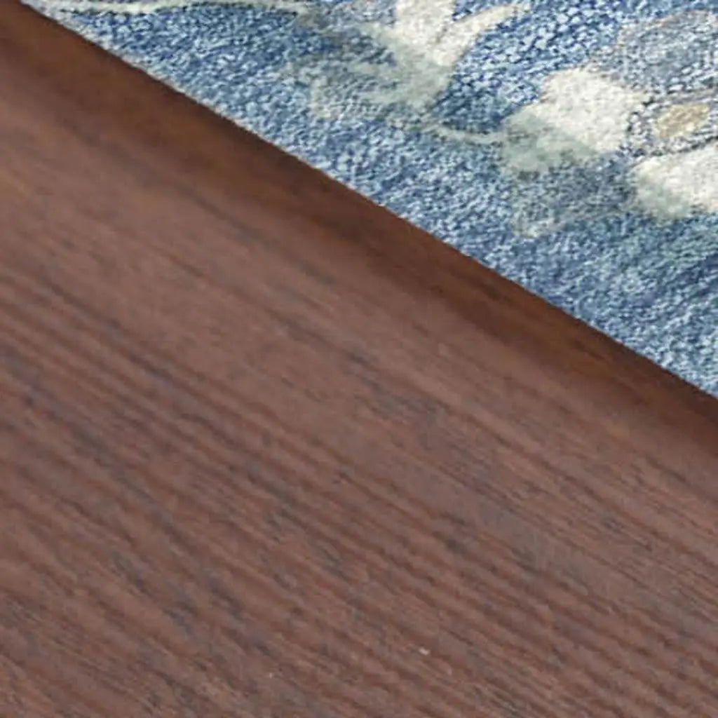 9' X 12' Denim Blue And Ivory Floral Medallion Washable Indoor Outdoor Area Rug Homeroots Outdoor