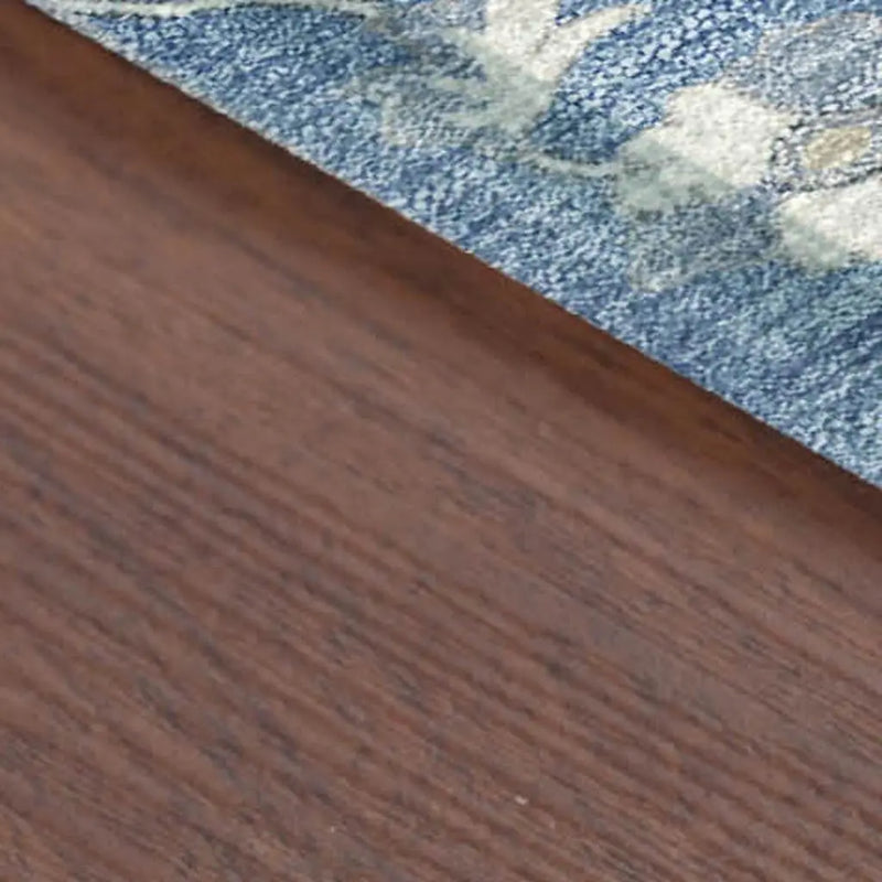 9' X 12' Denim Blue And Ivory Floral Medallion Washable Indoor Outdoor Area Rug Homeroots Outdoor