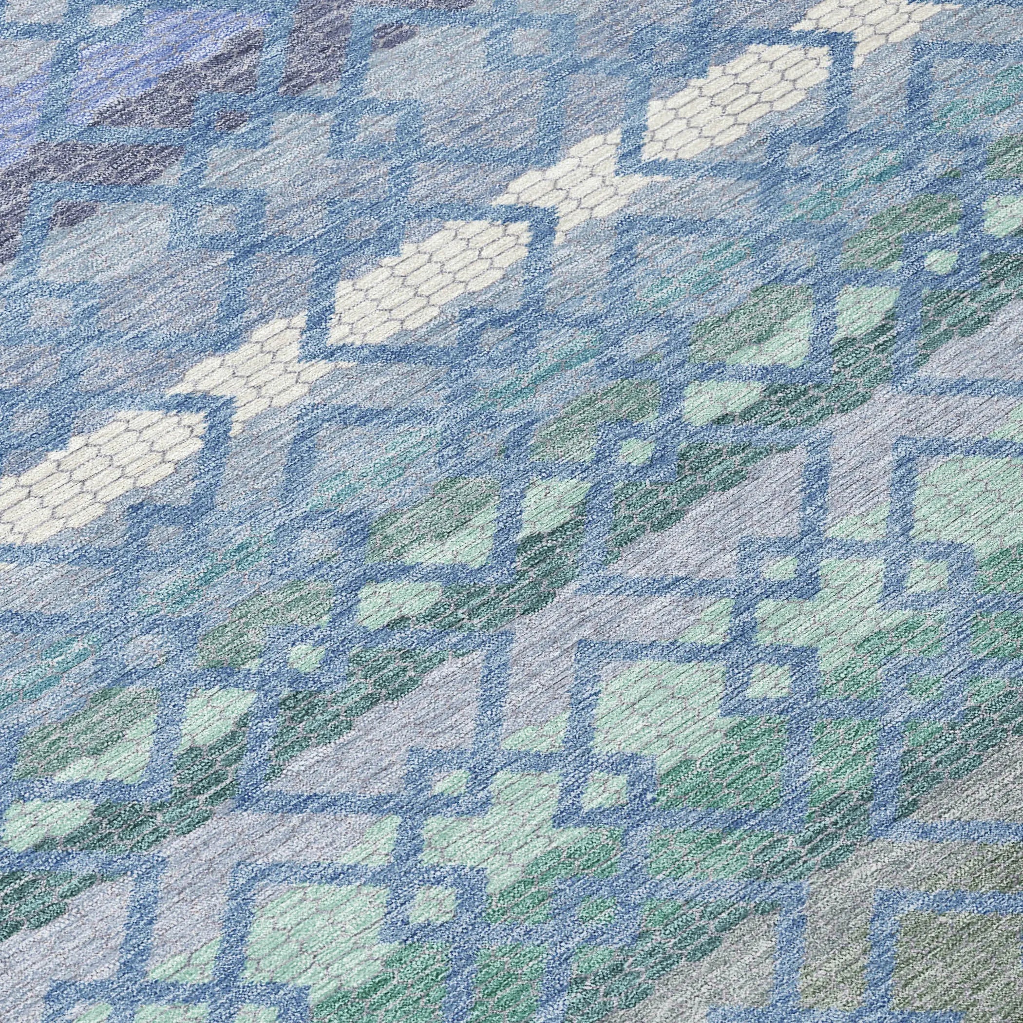 9' X 12' Denim Blue And Sky Blue Striped Washable Indoor Outdoor Area Rug Homeroots Outdoor